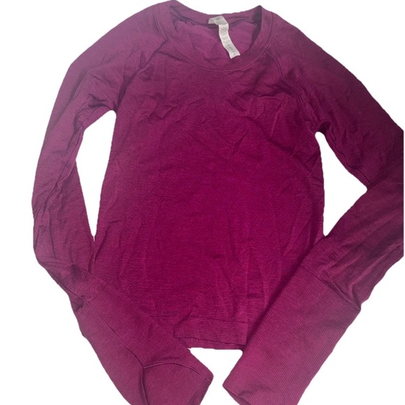 Lululemon Swiftly Tech Long Sleeve 2.0 Race Length Purple Highlight  Size 0 - Picture 1 of 4